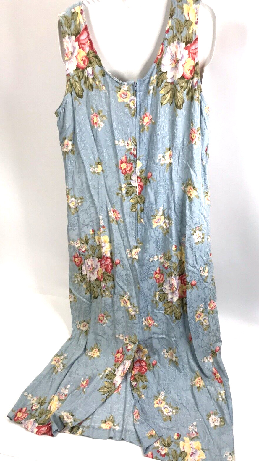Vintage Dress K. Studio Sz 16 Column Floral Textured Rayon Boho Cottagecore