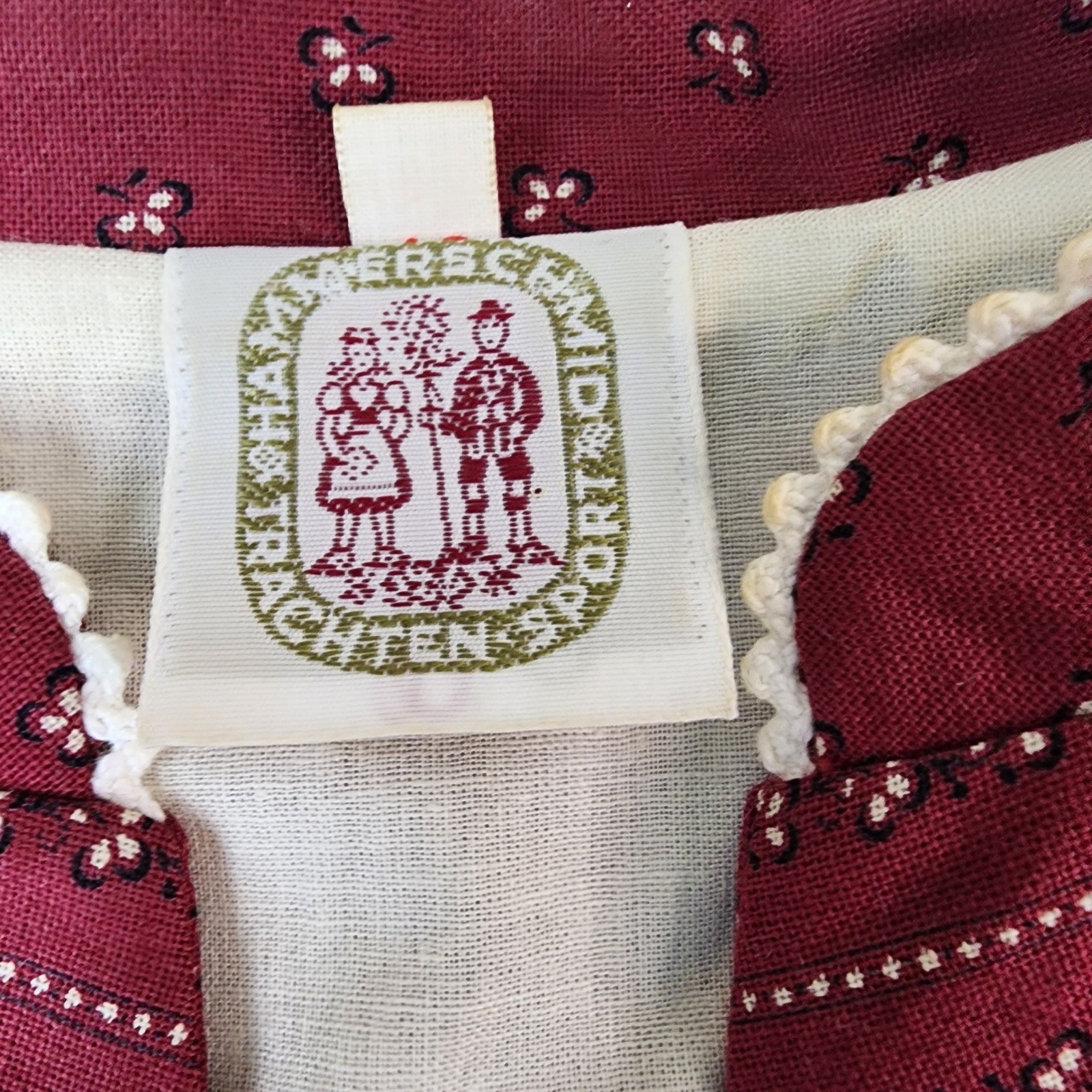 Hammerschmid Trachten Sportiv Dress Womens Size 46 Burgundy Midi with Apron Vtg