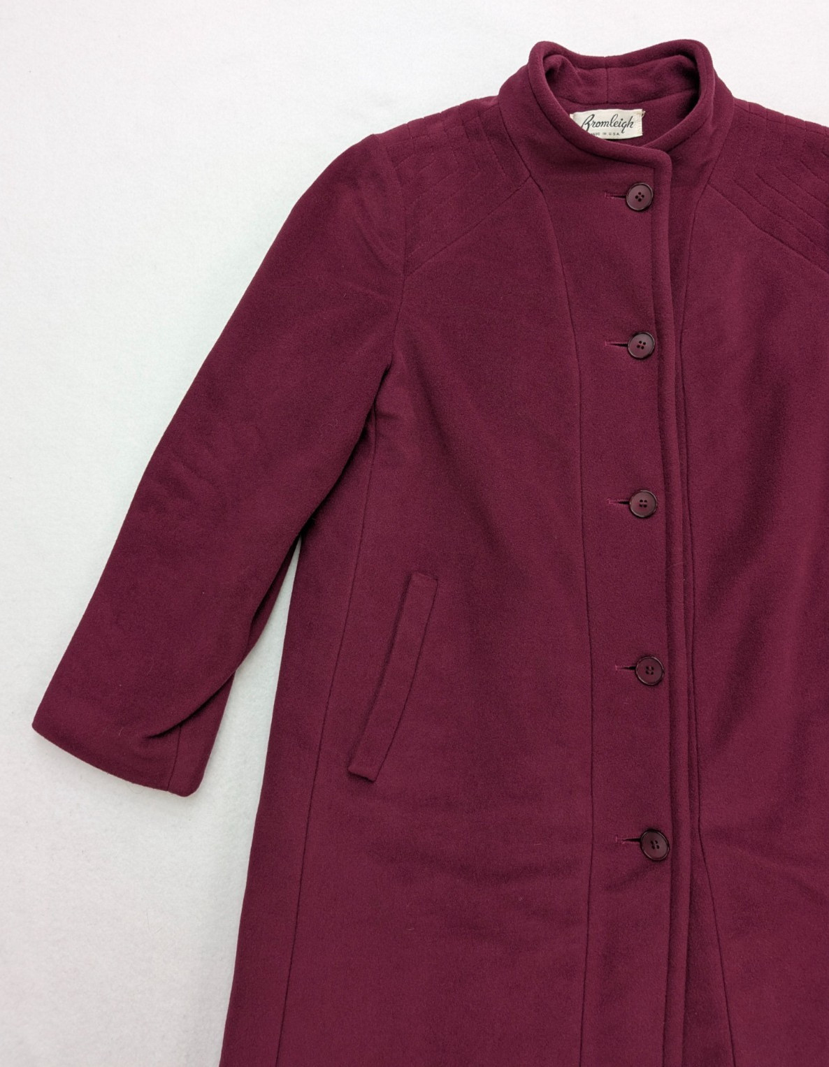Bromleigh Vintage Women’s Coat Purple Fleece Overcoat 40″ Chest