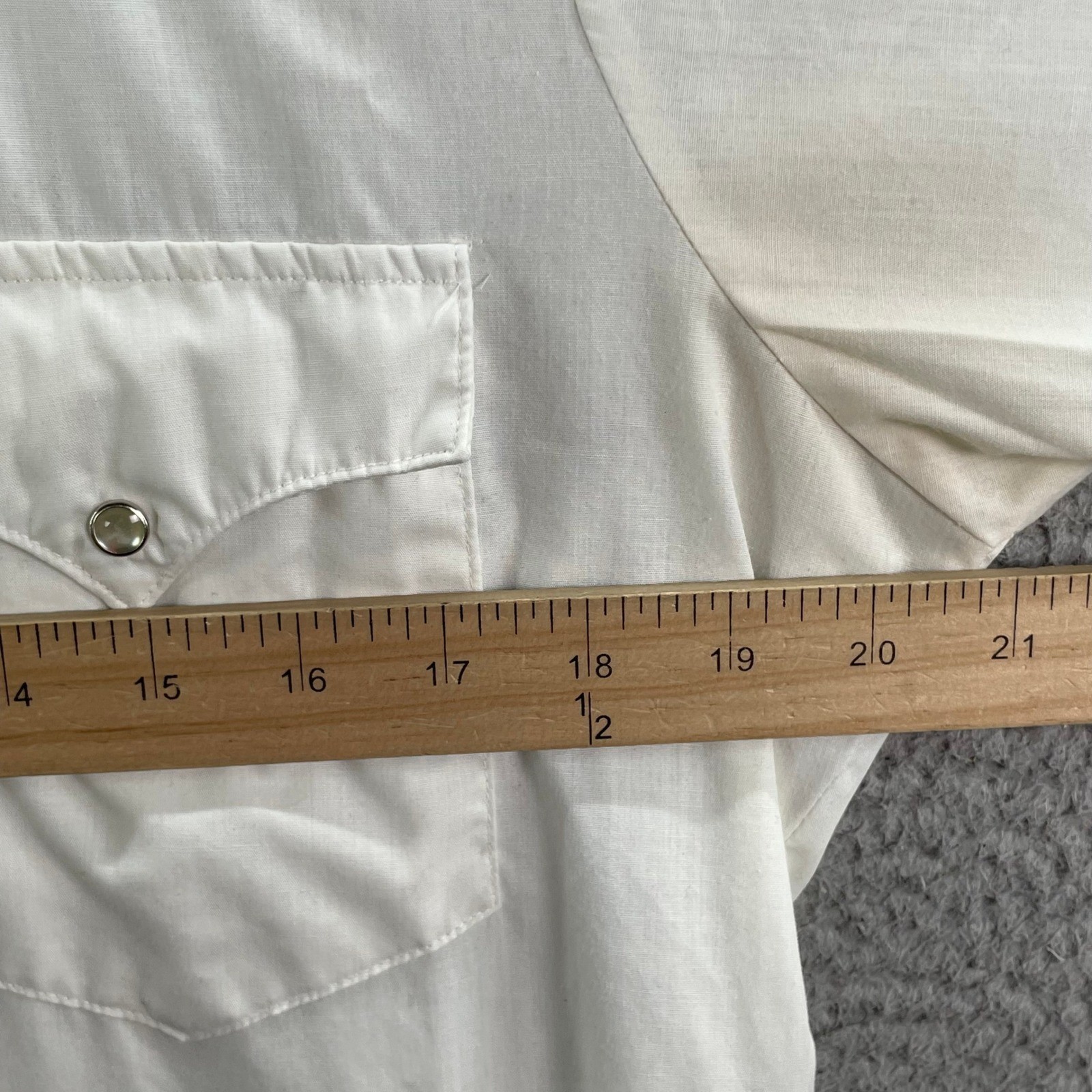 Dickson-Jenkins Western Shirt Women’s 15.5 White Pearl Snap Short Sleeve Vintage