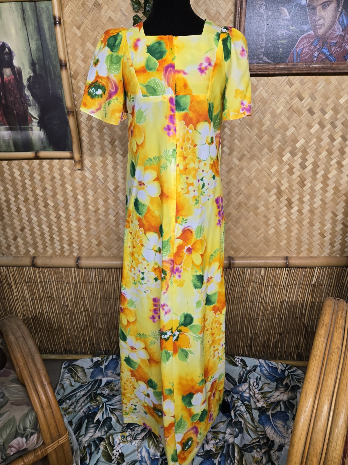 Vintage Tropicana Hawaiian Maxi Aloha Dress w1104