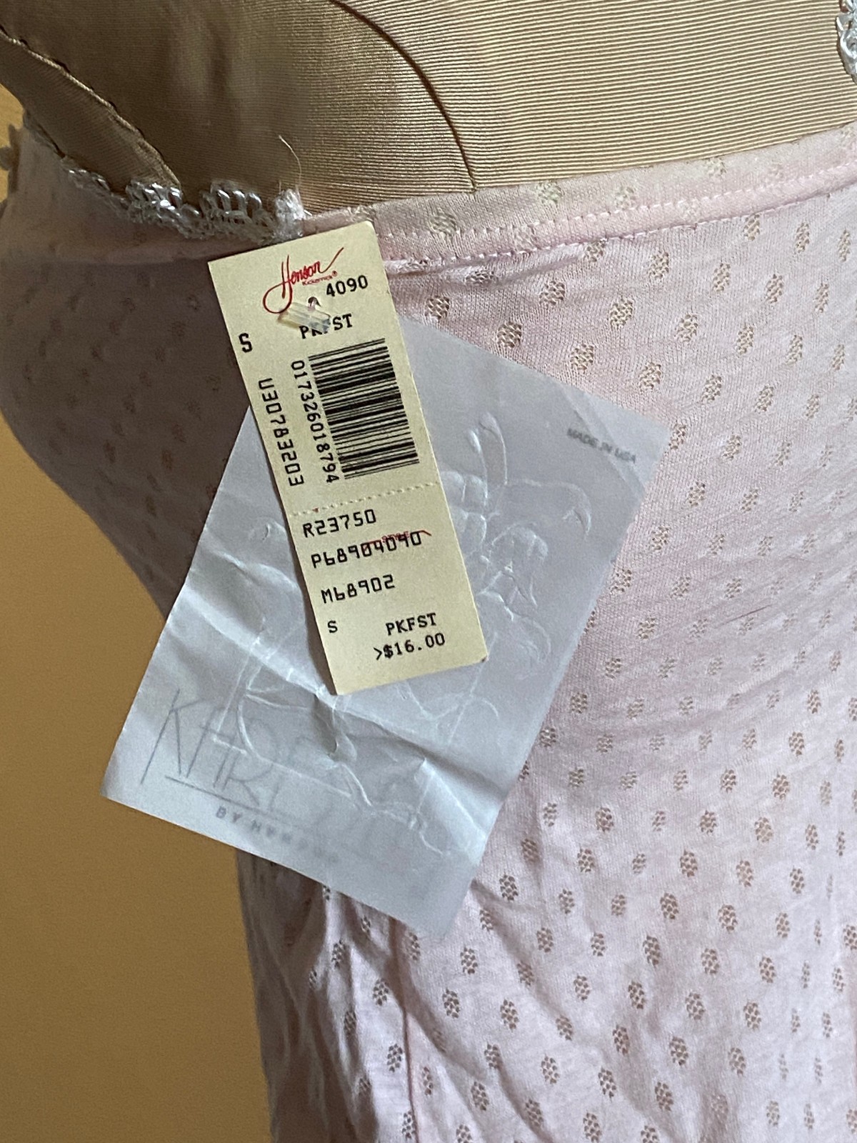 NWT Henson Kickernick Vtg 1980’s Karessa Lacy Cami Panty Set Bikini Pink S-5 (#1