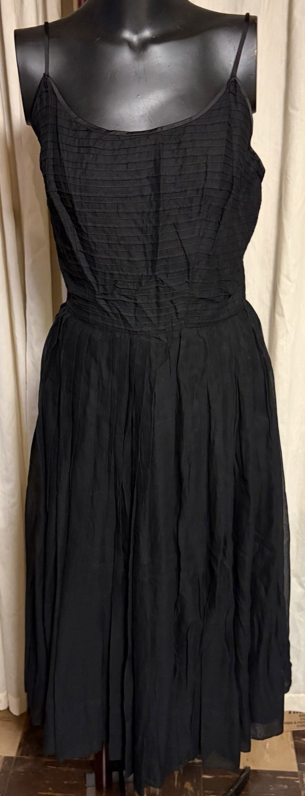 Women’s 1980s Neiman Marcus Layered Cotton Party Dress Spaghetti Straps Size M