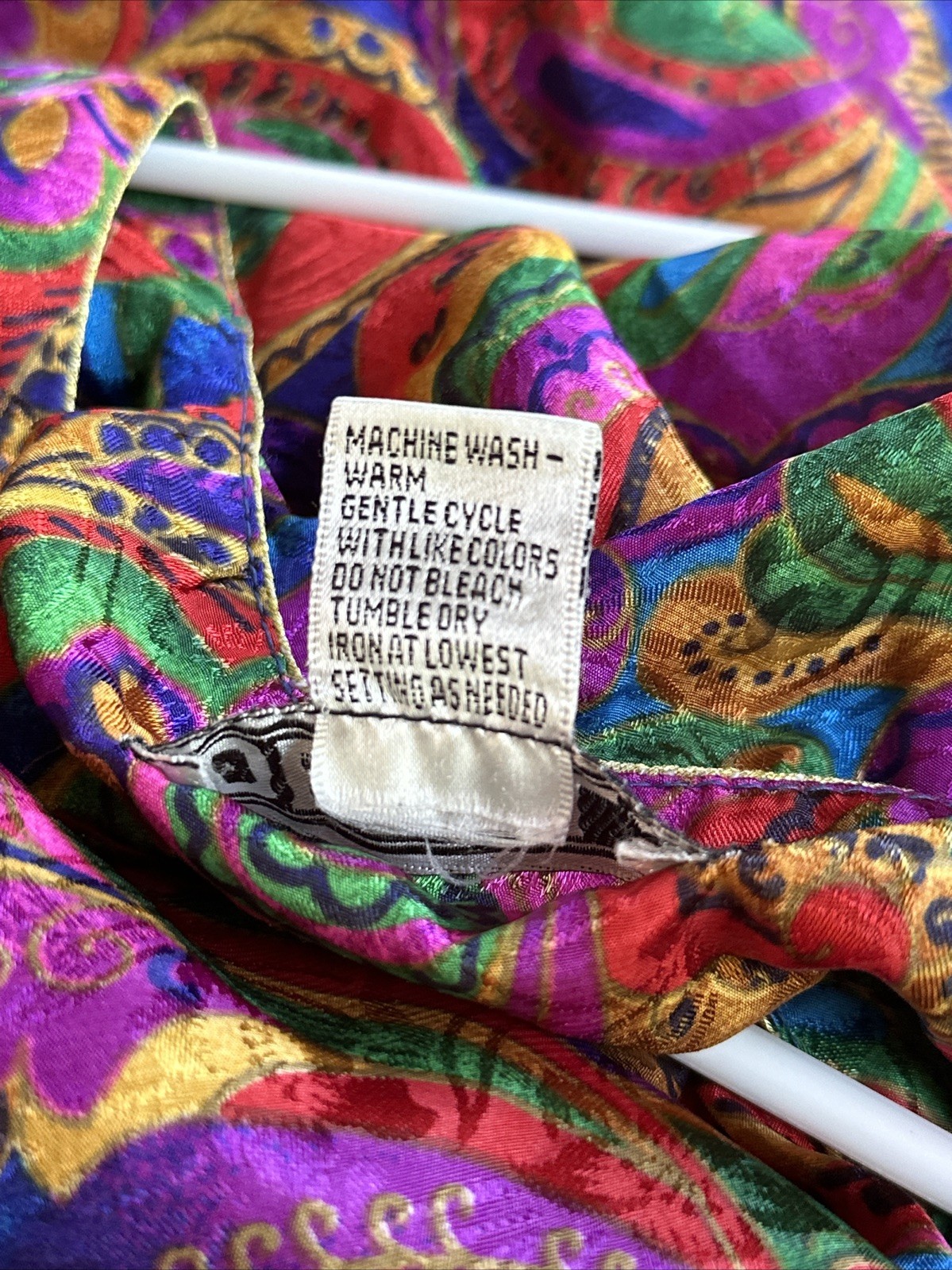 Vintage 80’s Details Colorful Caftan Kaftan Paisley Lounge Dress Mumu One Sz