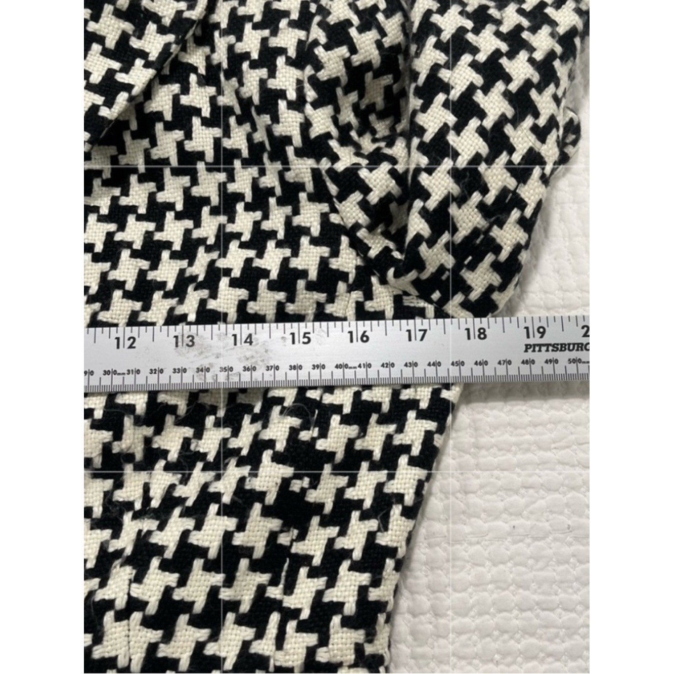 Liz Claiborne Houndstooth Cropped Blazer Jacket Sz 4 Black White VTG Career Chic