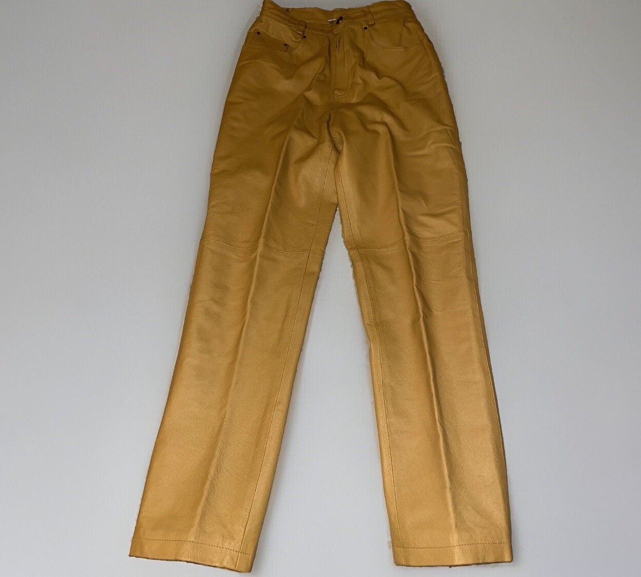 Styleworks Leather Pant/Jacket Suit Women’s Size 8 Tan Brown 80s/90s