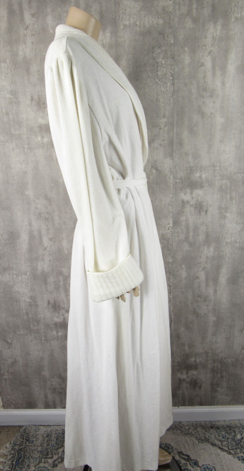 Vintage 80s Vanity Fair NOS NEW White Cotton Terry Lounging Robe 2XL XXL