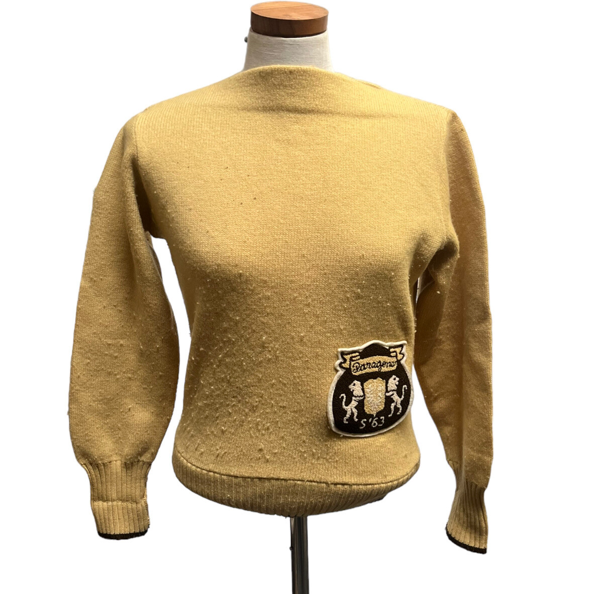 Albion Los Angeles Letterman Varsity Sweater High School Vintage 1963 Yellow U45