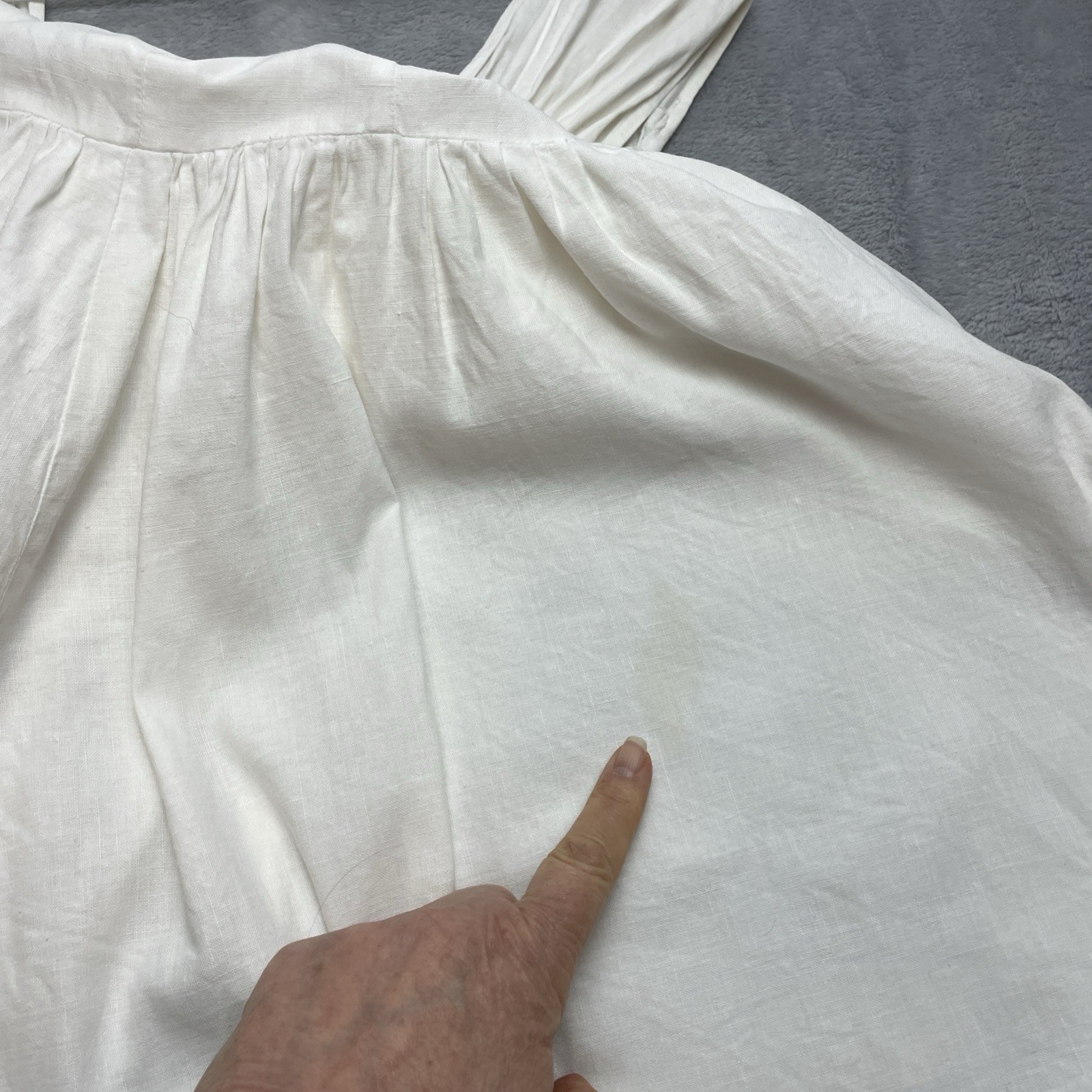 Vintage Birds Peking Handicraft Battenberg Lace Dress Size 6 White Basque Waist