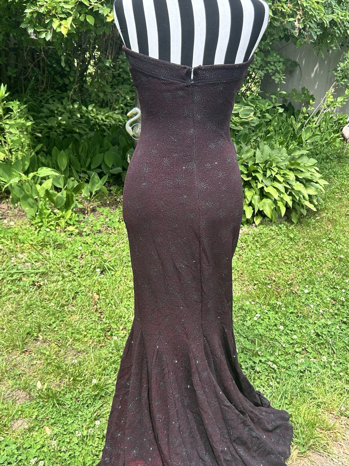 Vintage Cache Dress Black Sparkly Maxi Formal Dress Size 5/6