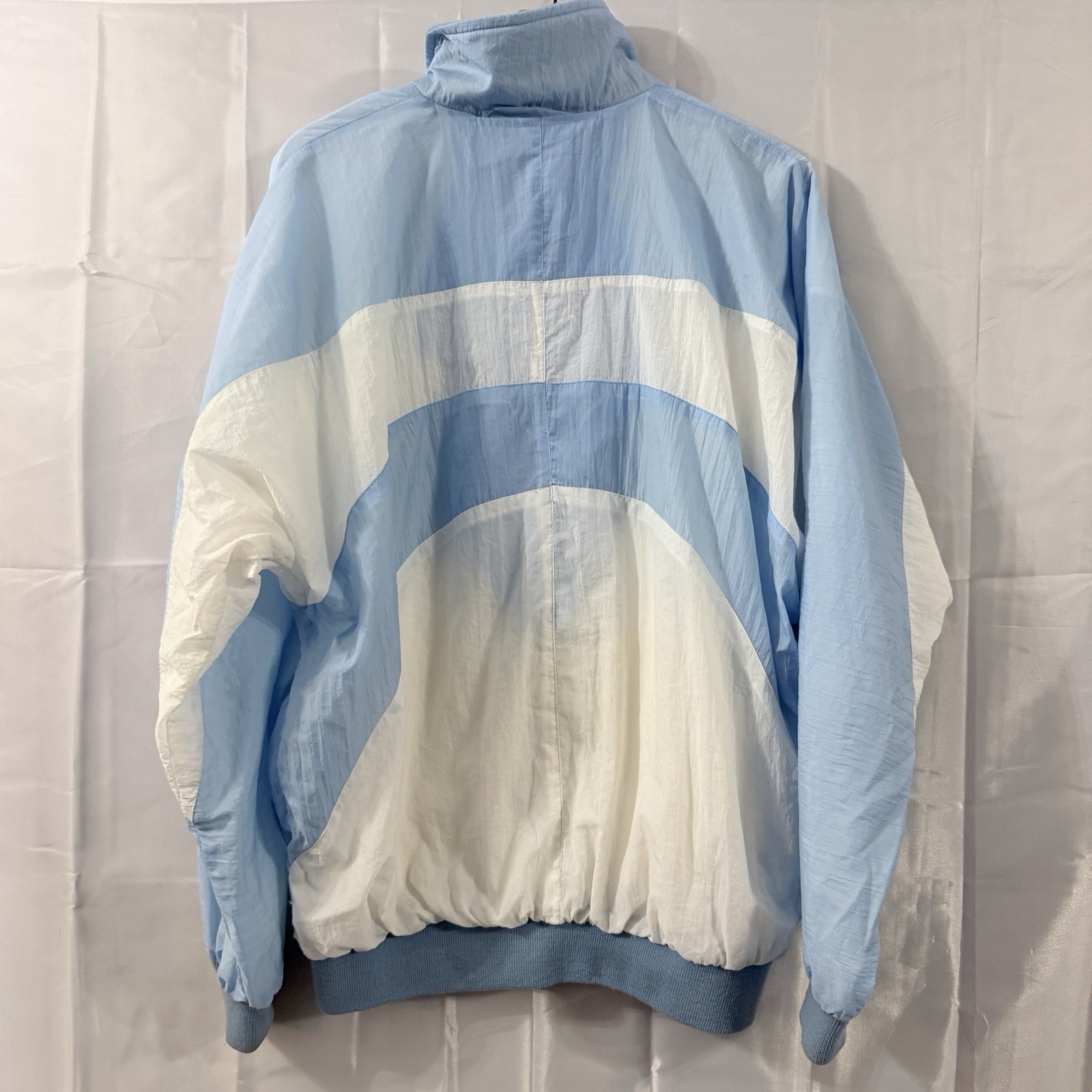Vintage 80s Womens Set Powder Blue Track Wind Suit Joggers Crest Retro Party L *
