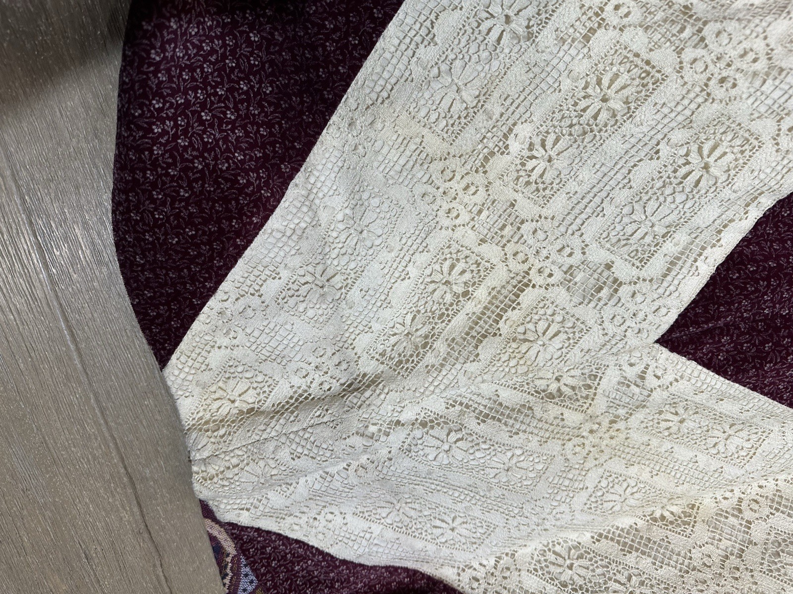 VTG 1970s Chessa Davis Maxi Skirt Tapestry Lace Velvet Boho L