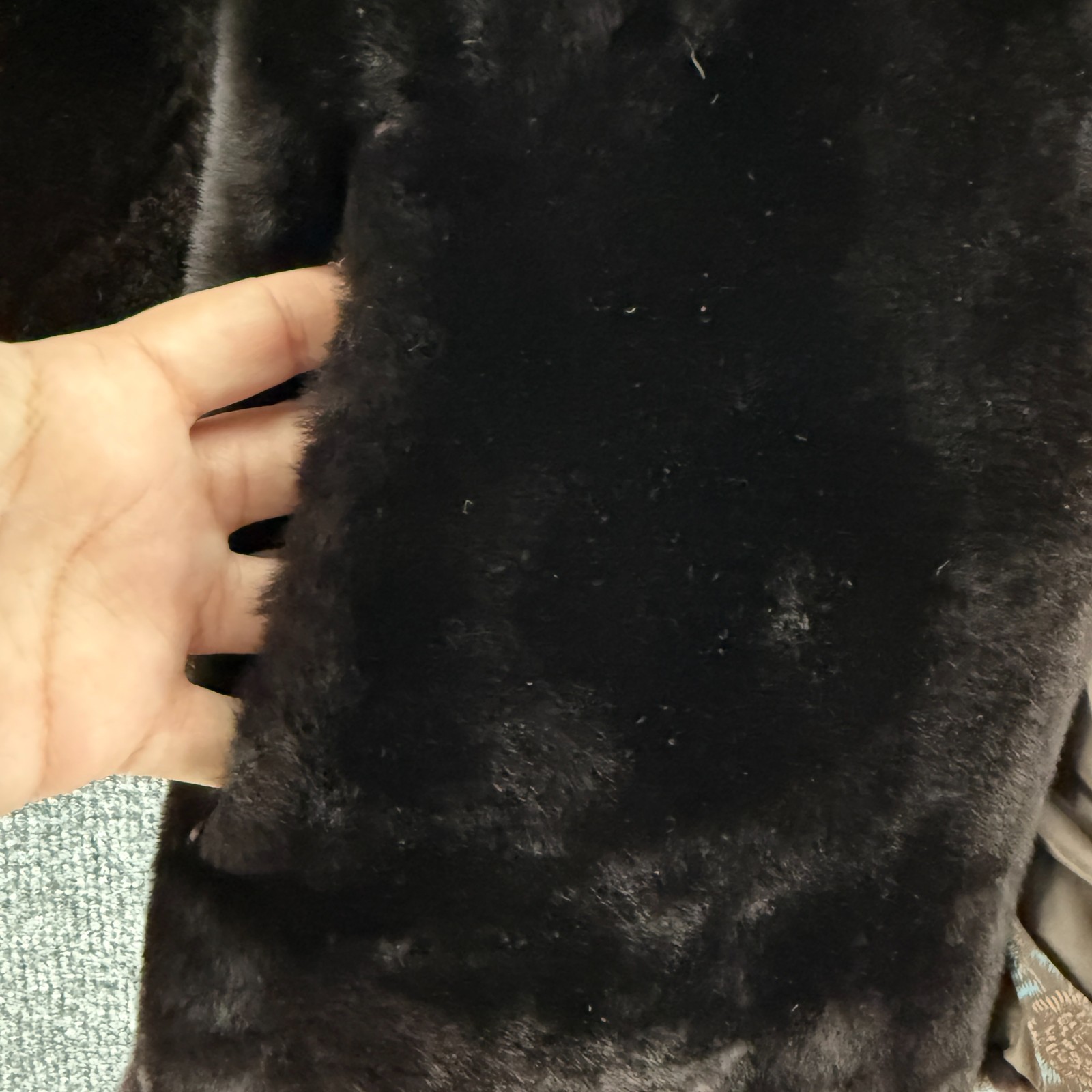 Vintage Chocolate Brown Fur Jacket Union Label Floral Lined Crop Coat Womens S
