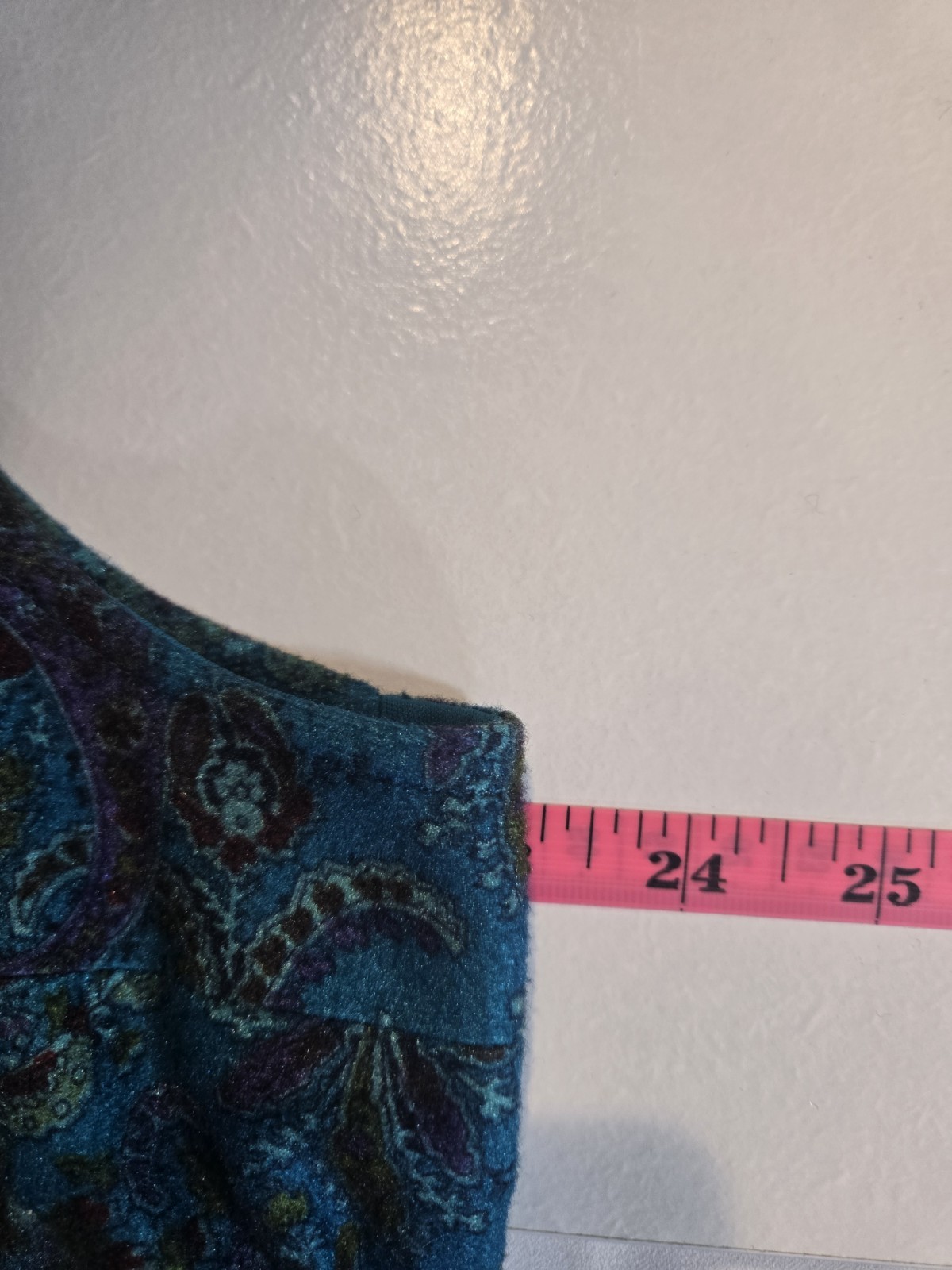 Vtg Women’s British Lady Blue Paisley Vest Sz L Hippie 70s