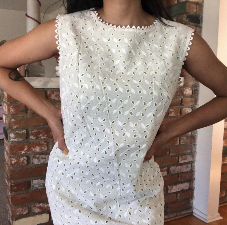 Vintage Deadstock 1960s Lacy Embroidered Eyelet Mod Shift Zacuto Dress