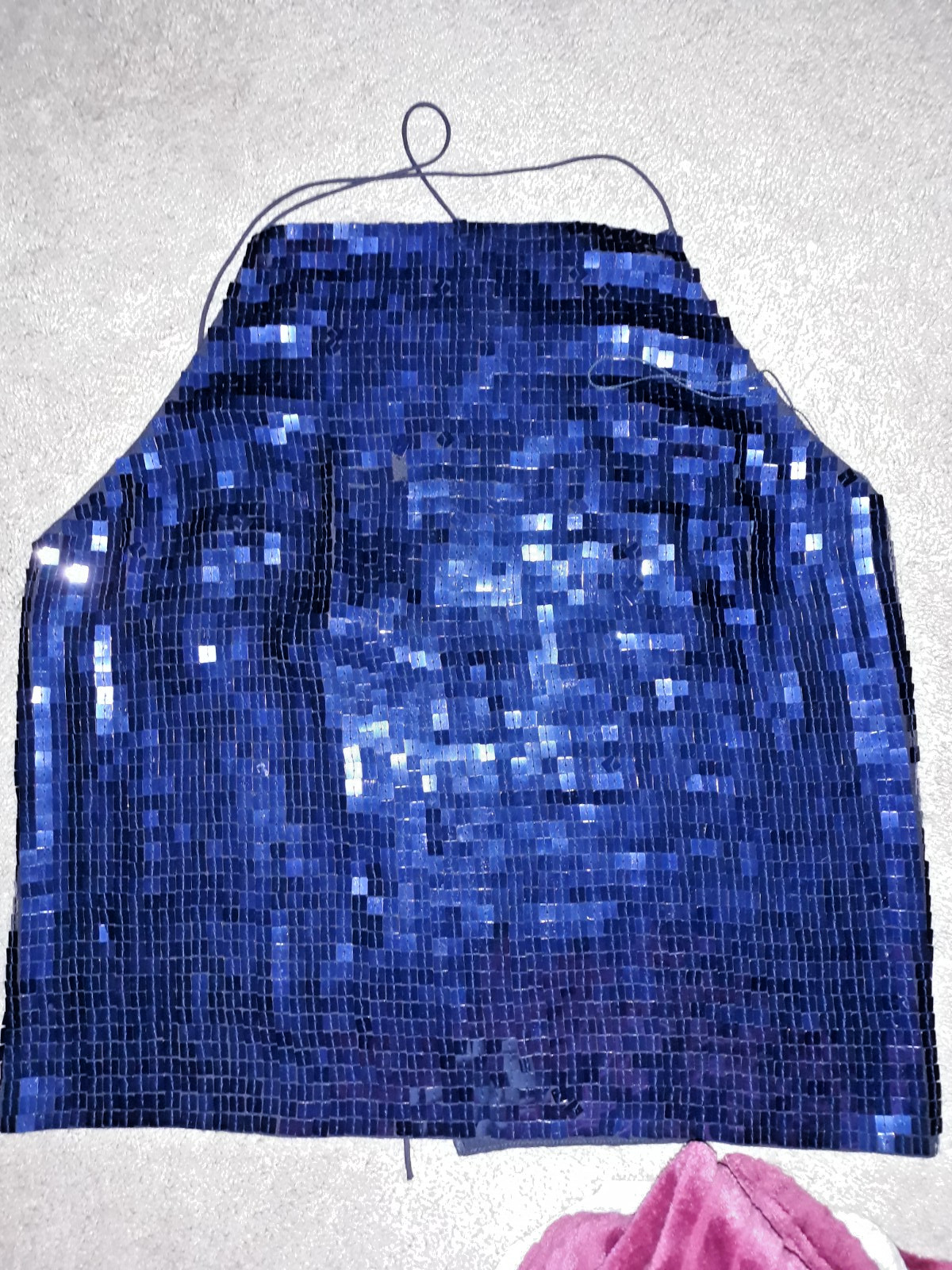 Rare Vintage 80’s DKNY Blue Rectangular Paillette Camisole top M