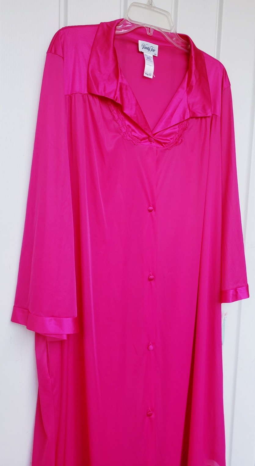 Vintage 90’s Vanity Fair Sleepwear Robe Plus Size 2X Diva Pink NEW