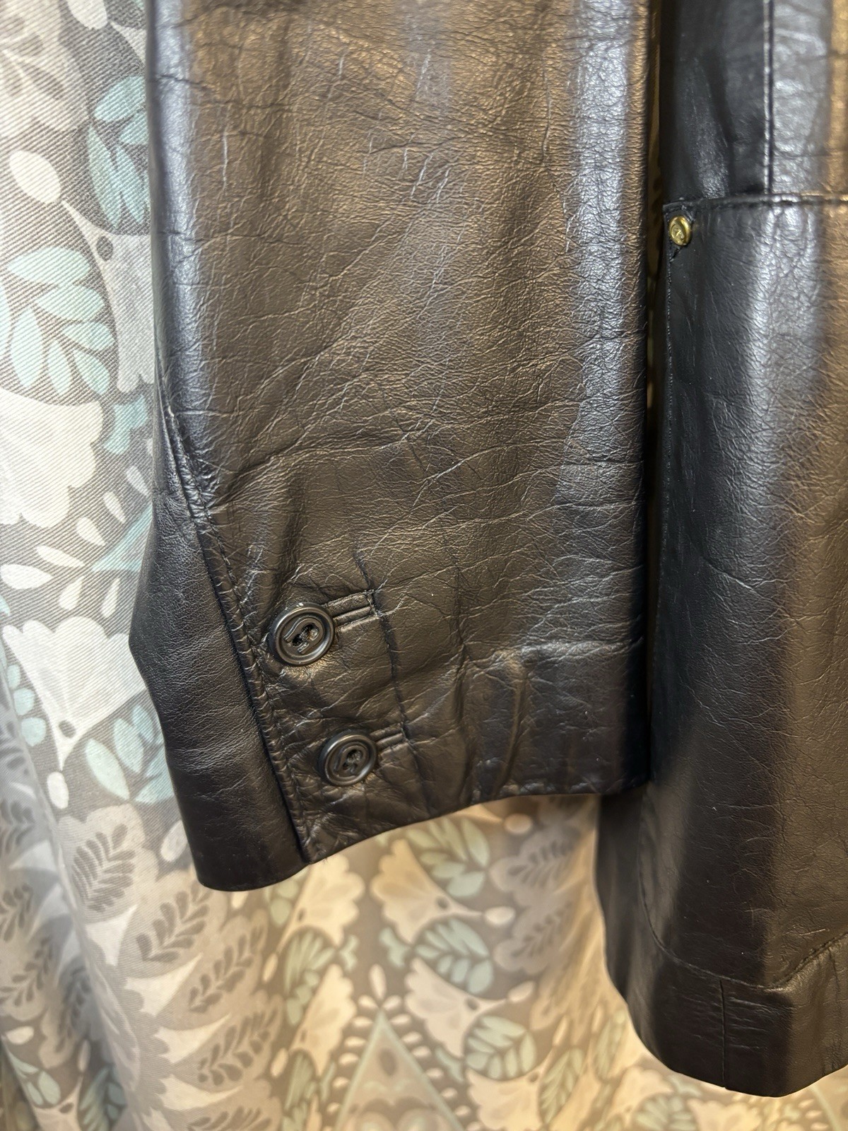 Vintage Etienne Aigner 100% Genuine Leather Jacket Coat Black Hong Kong Size 6