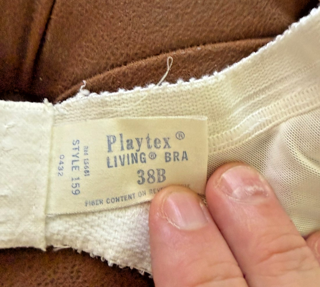 Lot of 2 Vintage 1970s White Playtex Living Bras, Size 38B