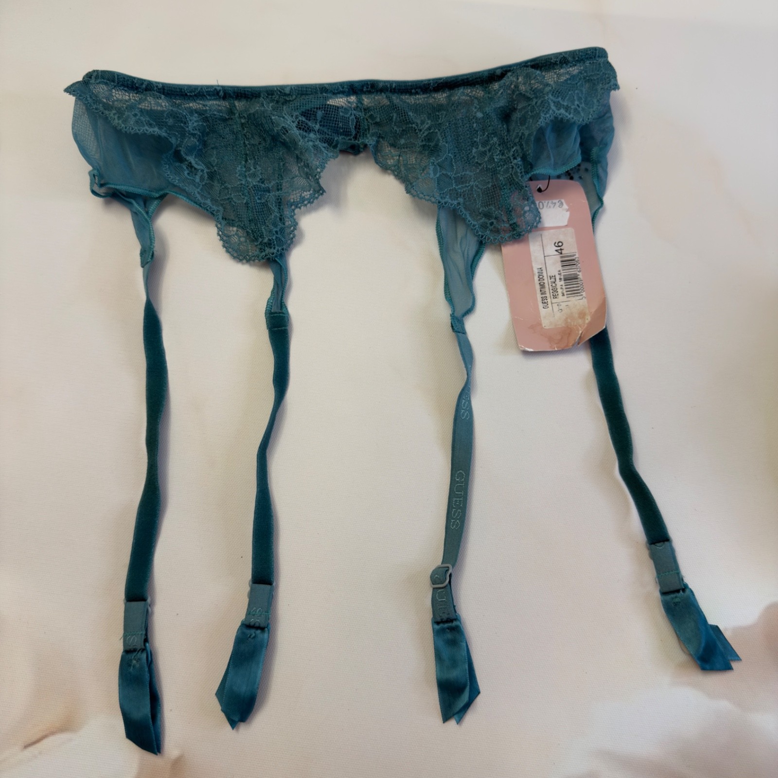 GUESS Women’s Lace Suspender Belt Garter Belt Green Size XL / EU 46 Nwt.