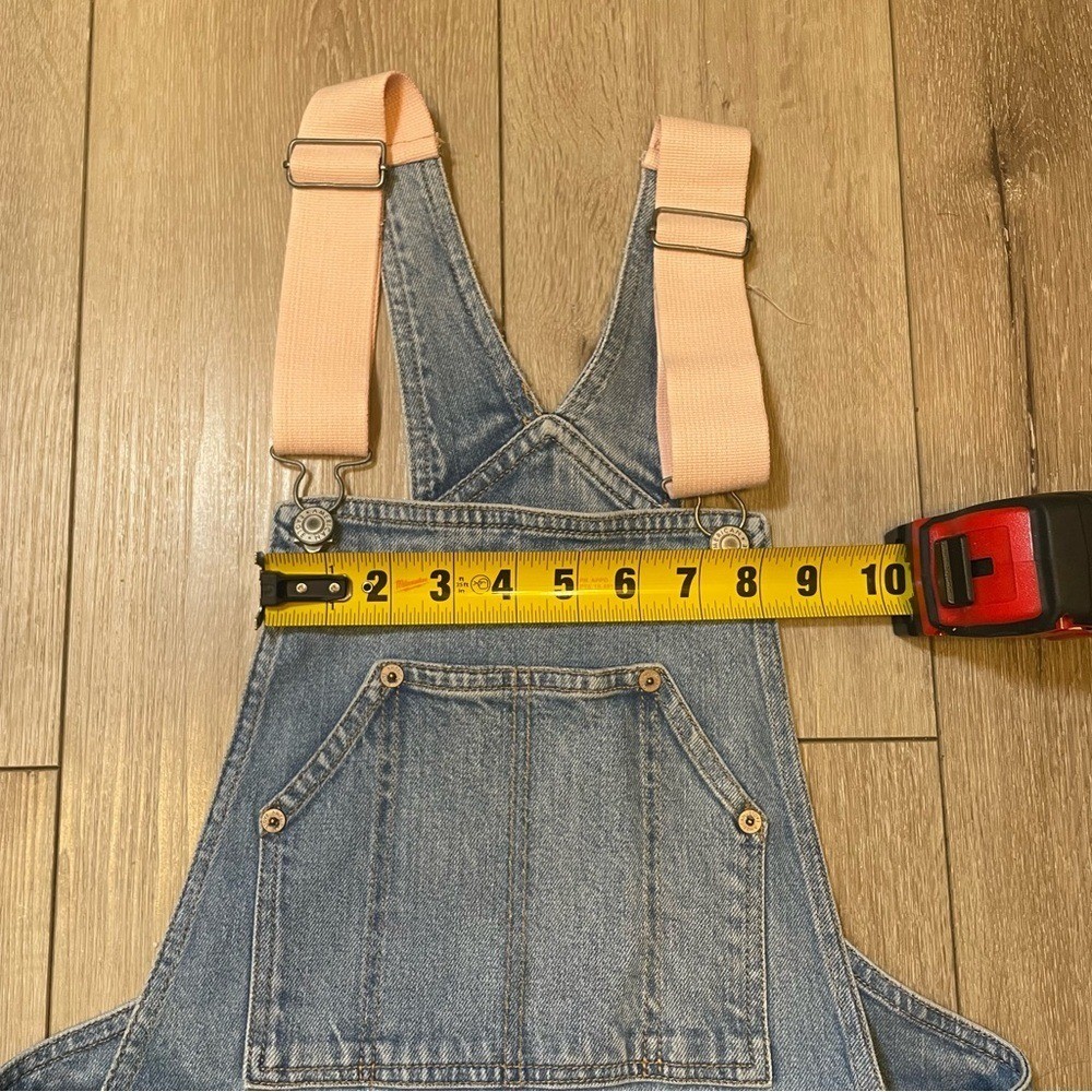 American Eagle 90s Boyfriend Overalls Distressed Light Wash Y2K baggy streetwear