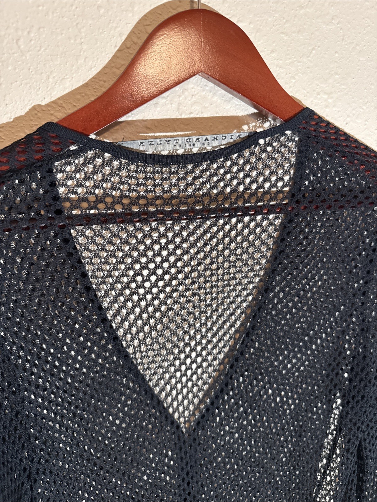 Richard Tyler Collection Made In Italy Black Mesh Duster Jacket 42 US 8 Timeless