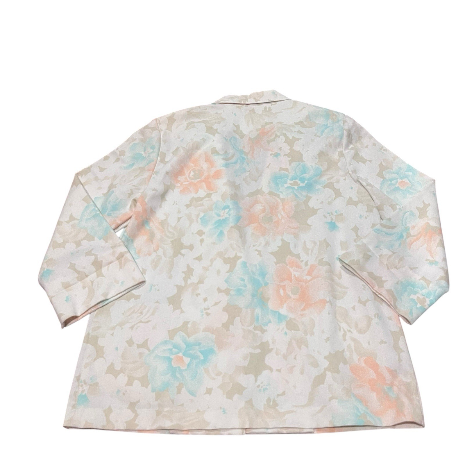 Alfred Dunner Womens 10 Pastel Floral Print Open Front Blazer Suit Jacket USA