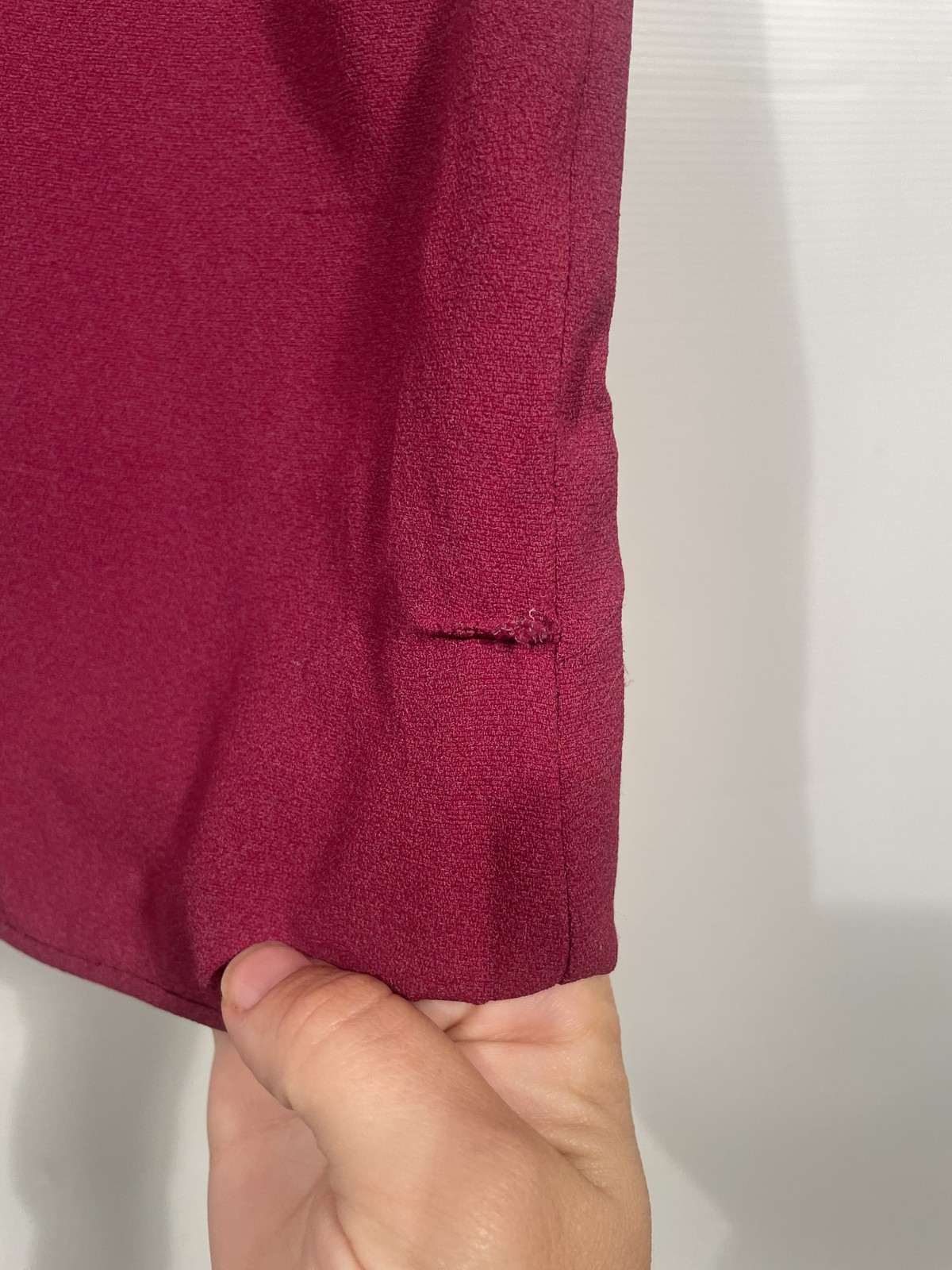 Vintage 1940’s Burgundy Rayon Crepe Dress Size S/M