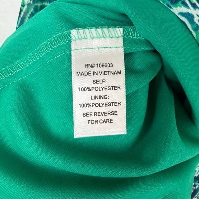 Rabbit rabbit Rabbit Designs Faux Wrap Dress Womens 12 Green Ikat Print Boho