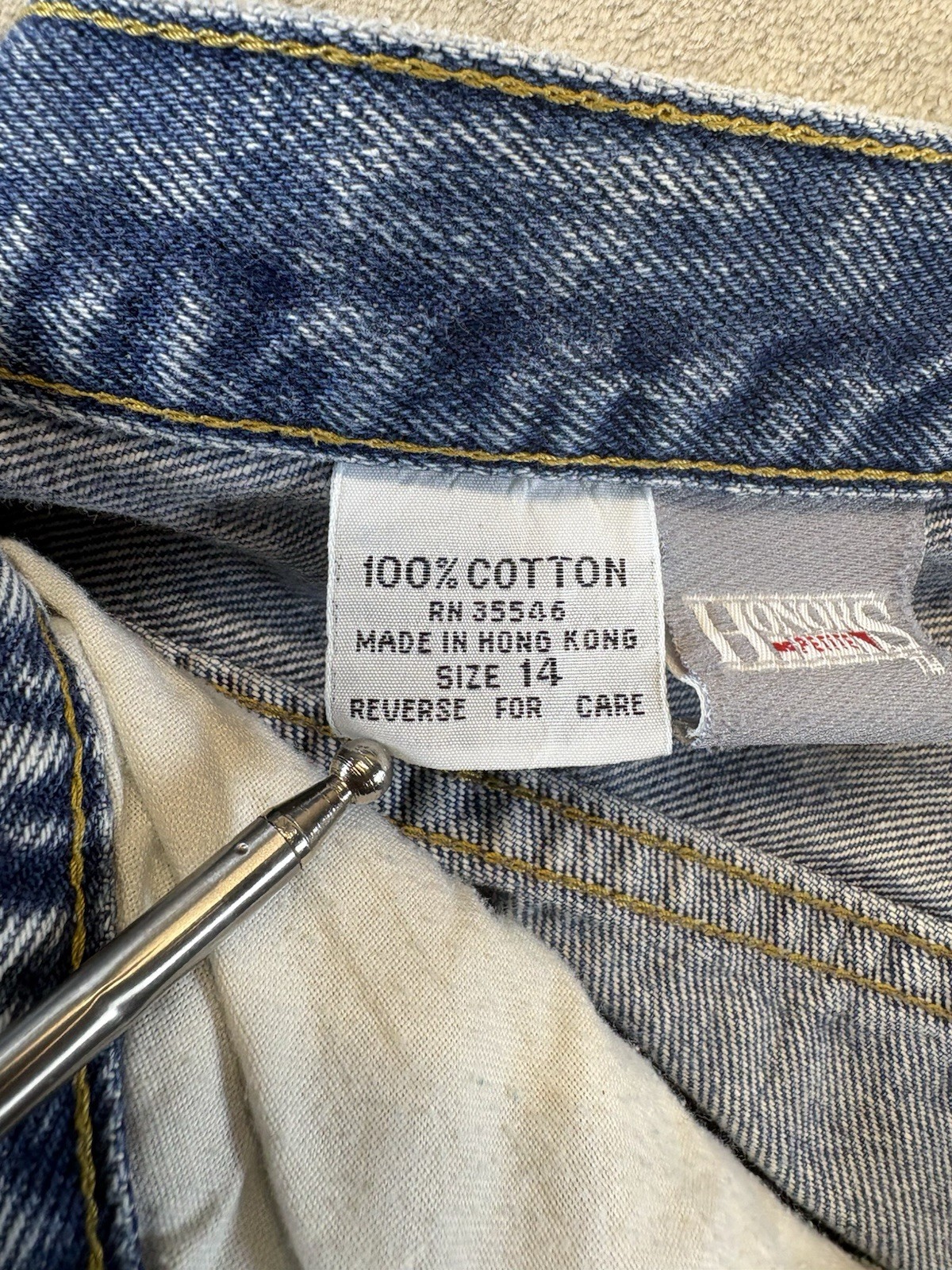 Vintage 80s Honors Acid Wash Denim Jeans High Waist Tapered Blue Size 14
