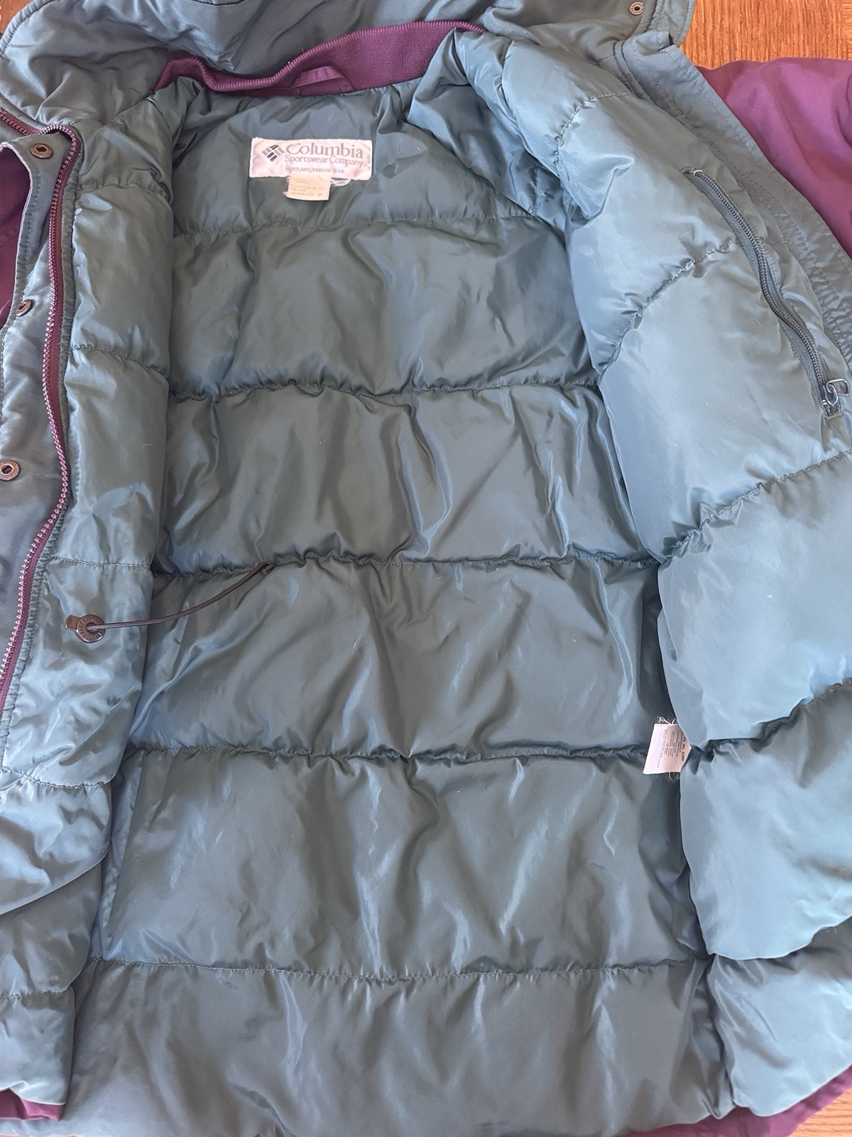 Vintage Women’s Columbia Down Filled Full Zip Parka Winter Jacket Purple Size M