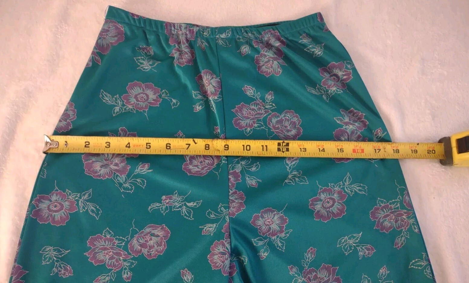 Vintage 70’S Ms. Sugar Teal & Purple Floral Two Piece Outfit Mrs. Roper Look