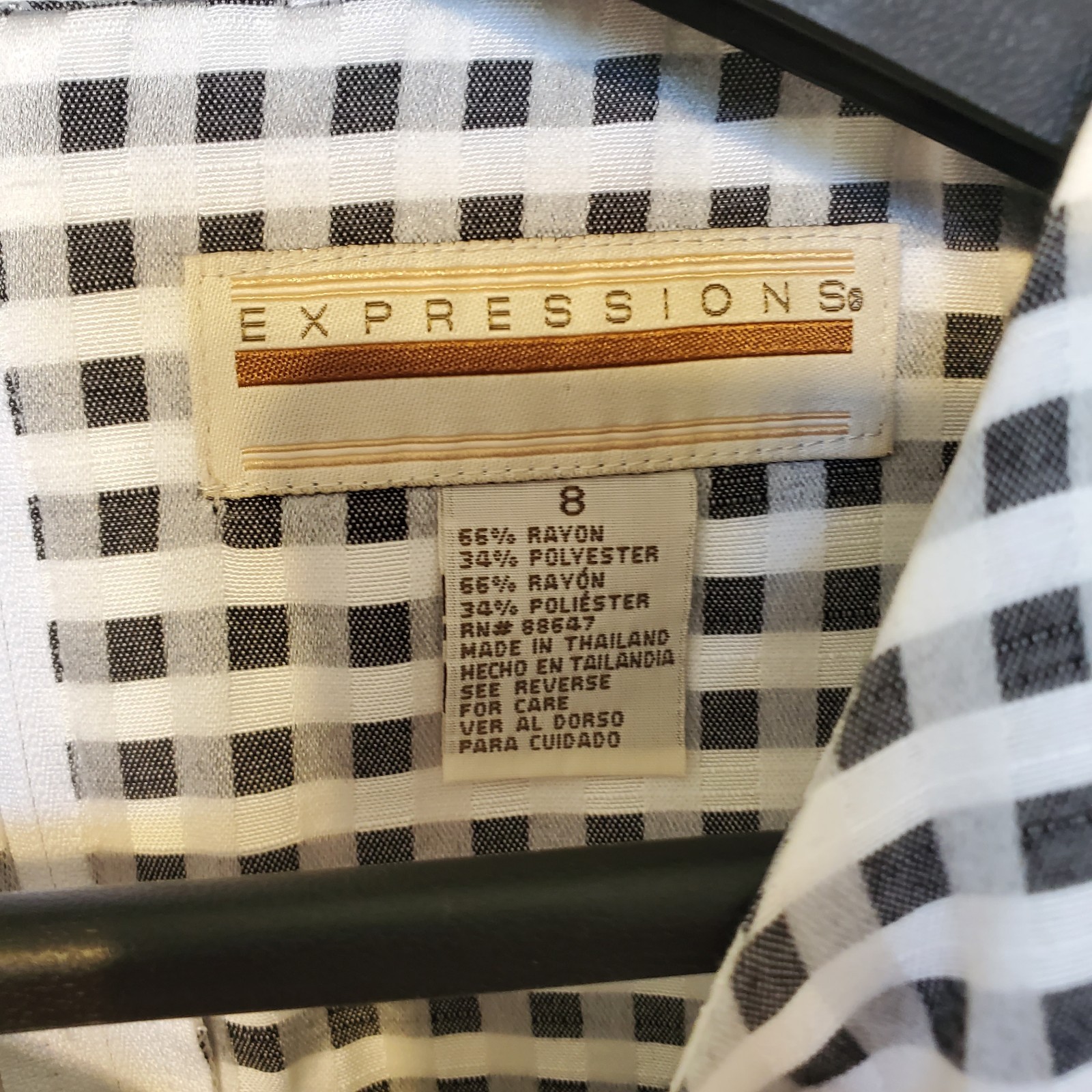 Vintage Expressions Gingham Mini Dress Graduation Cottagecore Old Money Size 8