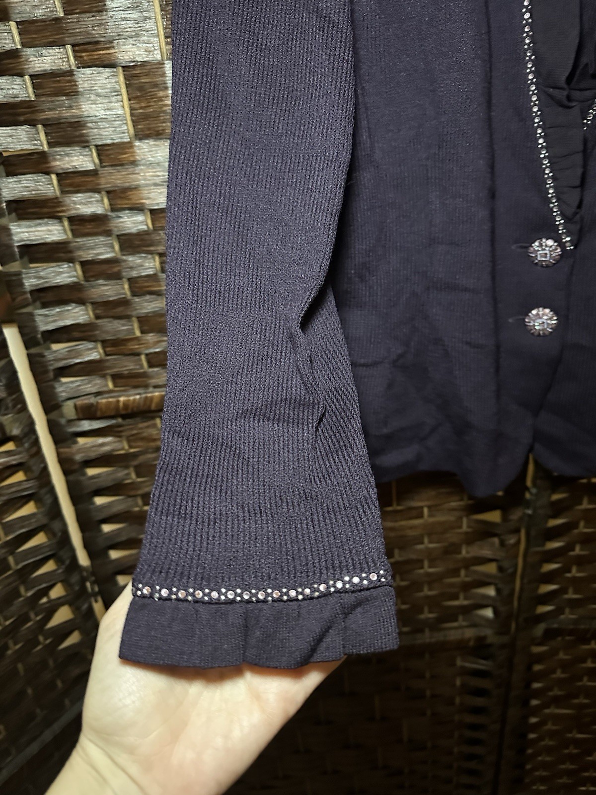 NWT Vtg 2002 St. John Evening Marie Gray Purple Wool Blend Knit Blazer 4 $1150