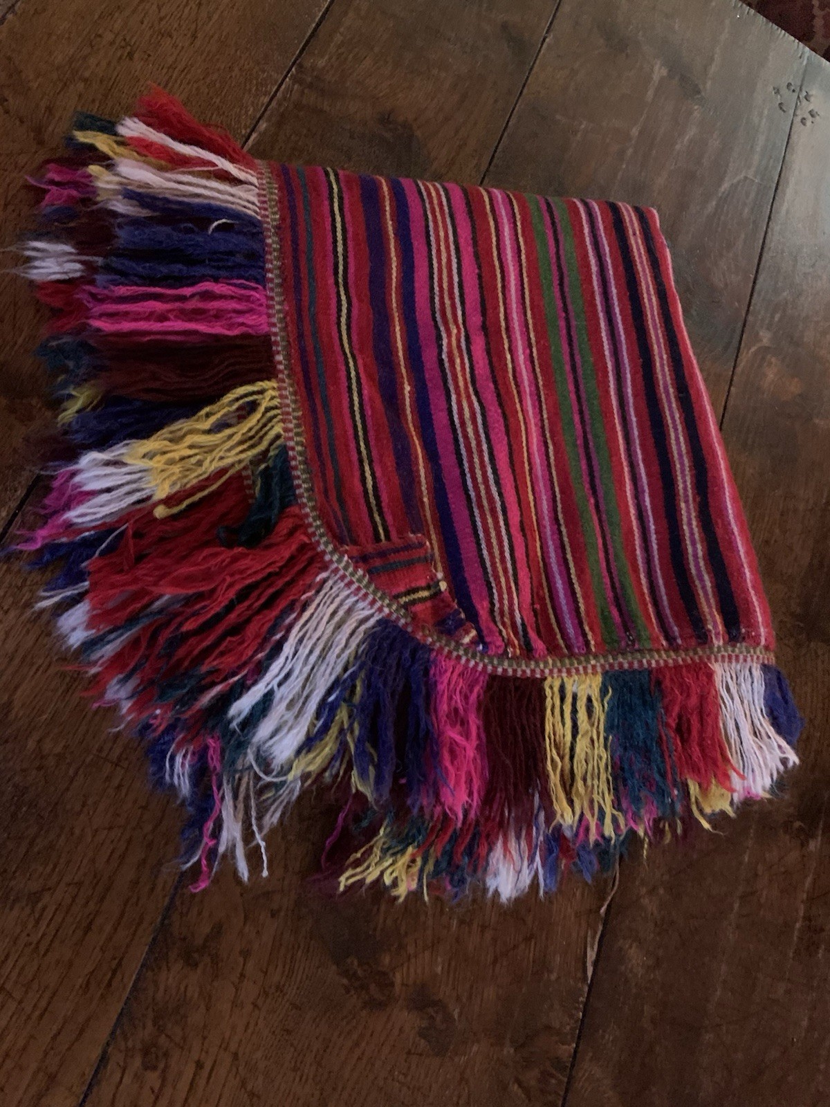 Vintage Poncho Hand Woven Bolivian Wool Poncho Rare