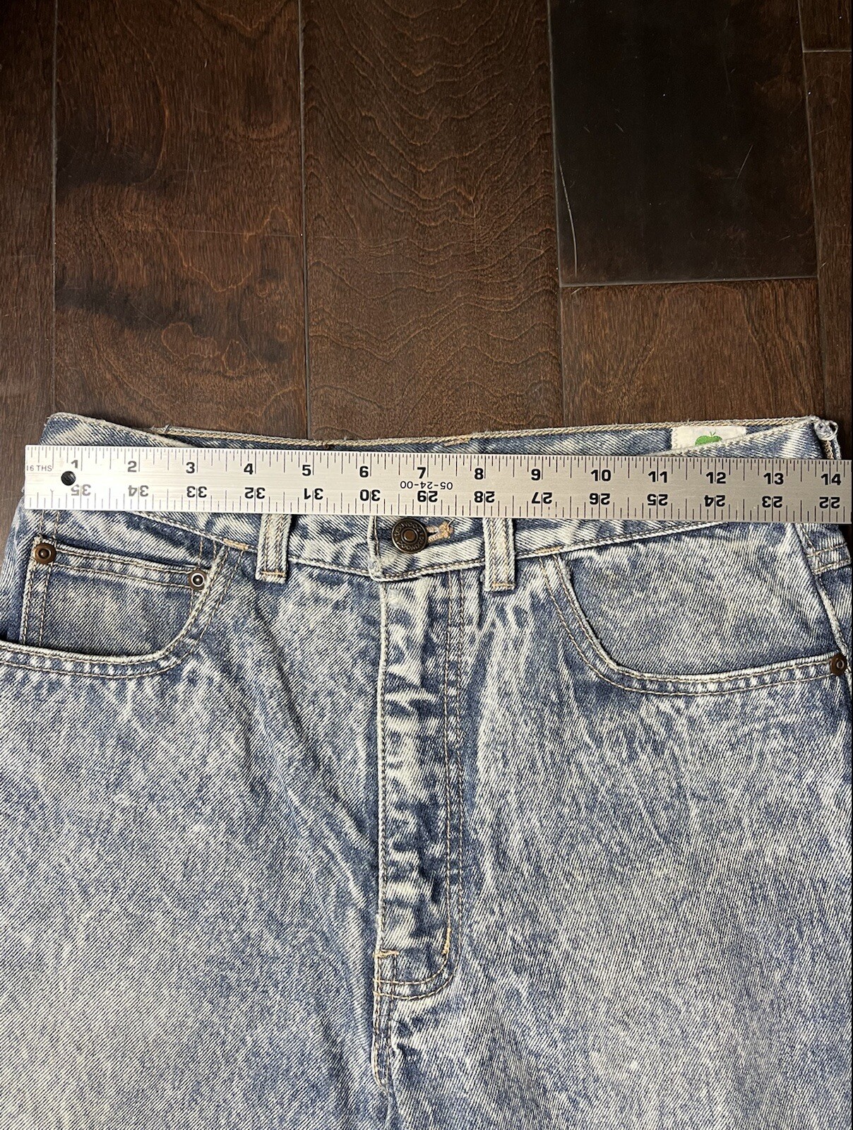 Vintage Textwood 1980s Acid Wash Jeans Blue Denim Sz 28×39 Y2K