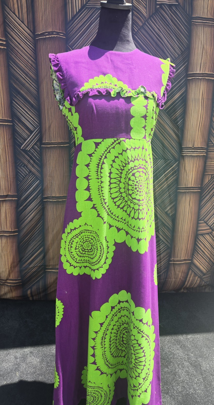 Vintage Waltah Clarke Hawaiian Aloha Maxi Dress w6014