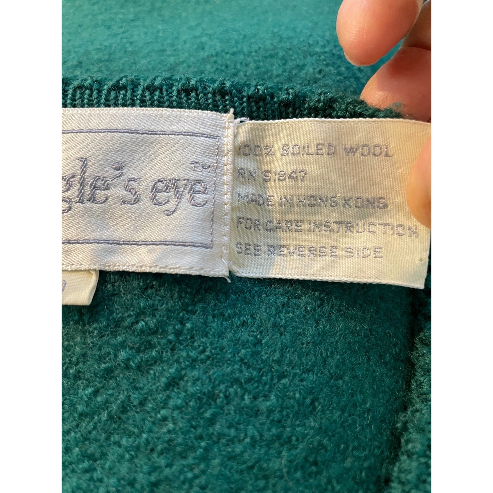 Vintage Boiled Wool Jacket Alpine Cardigan Eagle’s Eye Green Size Small