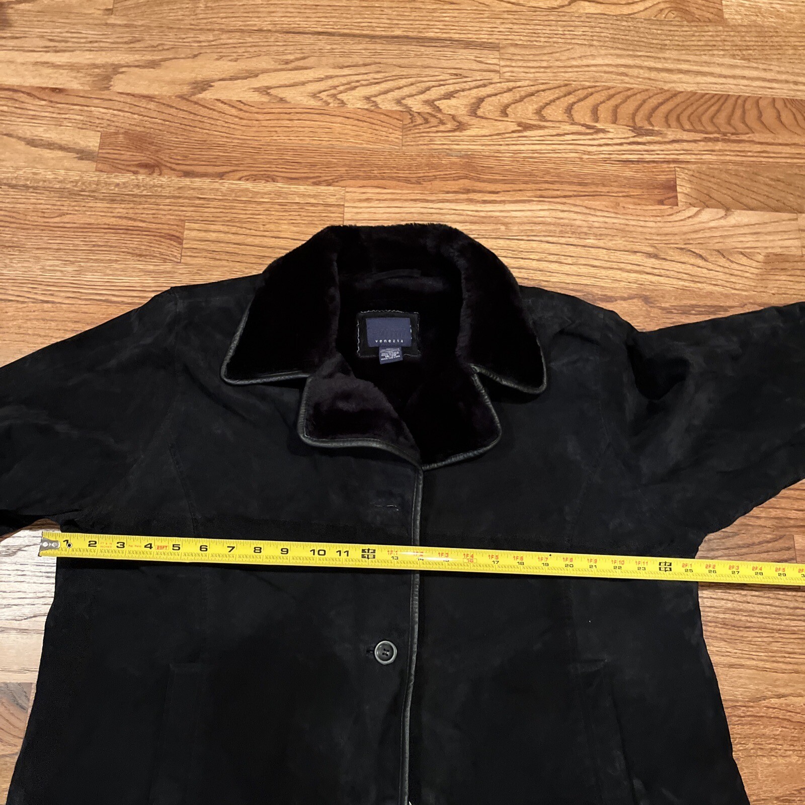 VINTAGE RARE VENEZIA SUEDE FAUX FUR LINED JACKET Y2K 90’s GRUNGE SIZE 18 / 20 2X