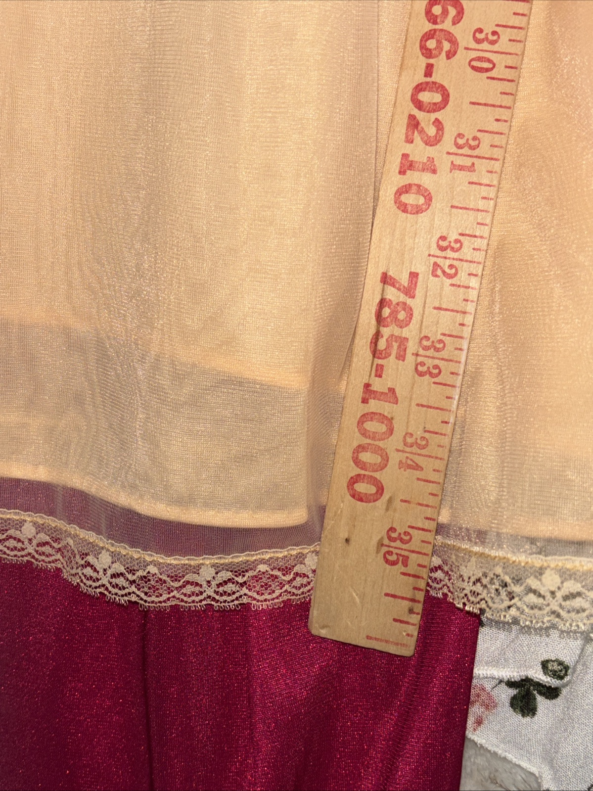 Vintage Nightie Women’s Gown 1960s Penney’s Gaymode Baby Doll Chiffon Nylon Lace