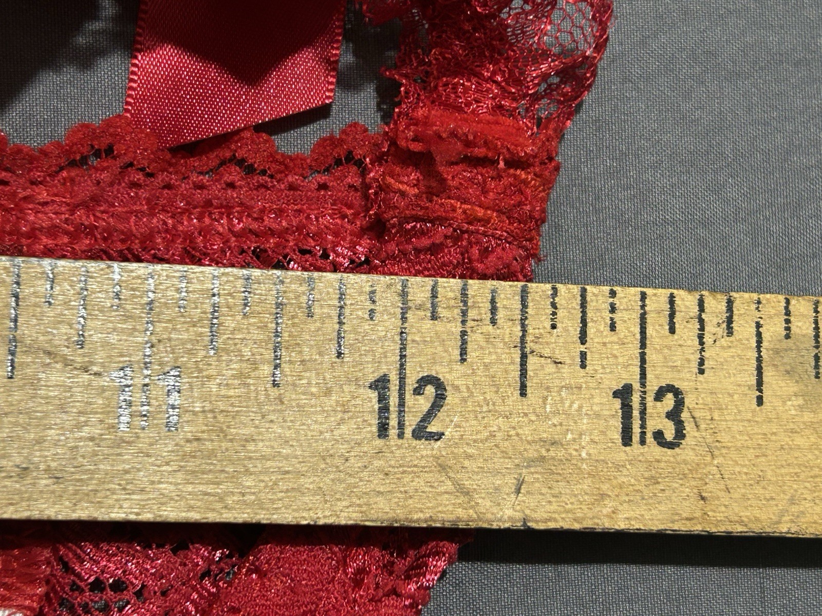 Shirley Of Hollywood Lingerie Bodysuit Sz S/M Red Stretch Lace Open Cup