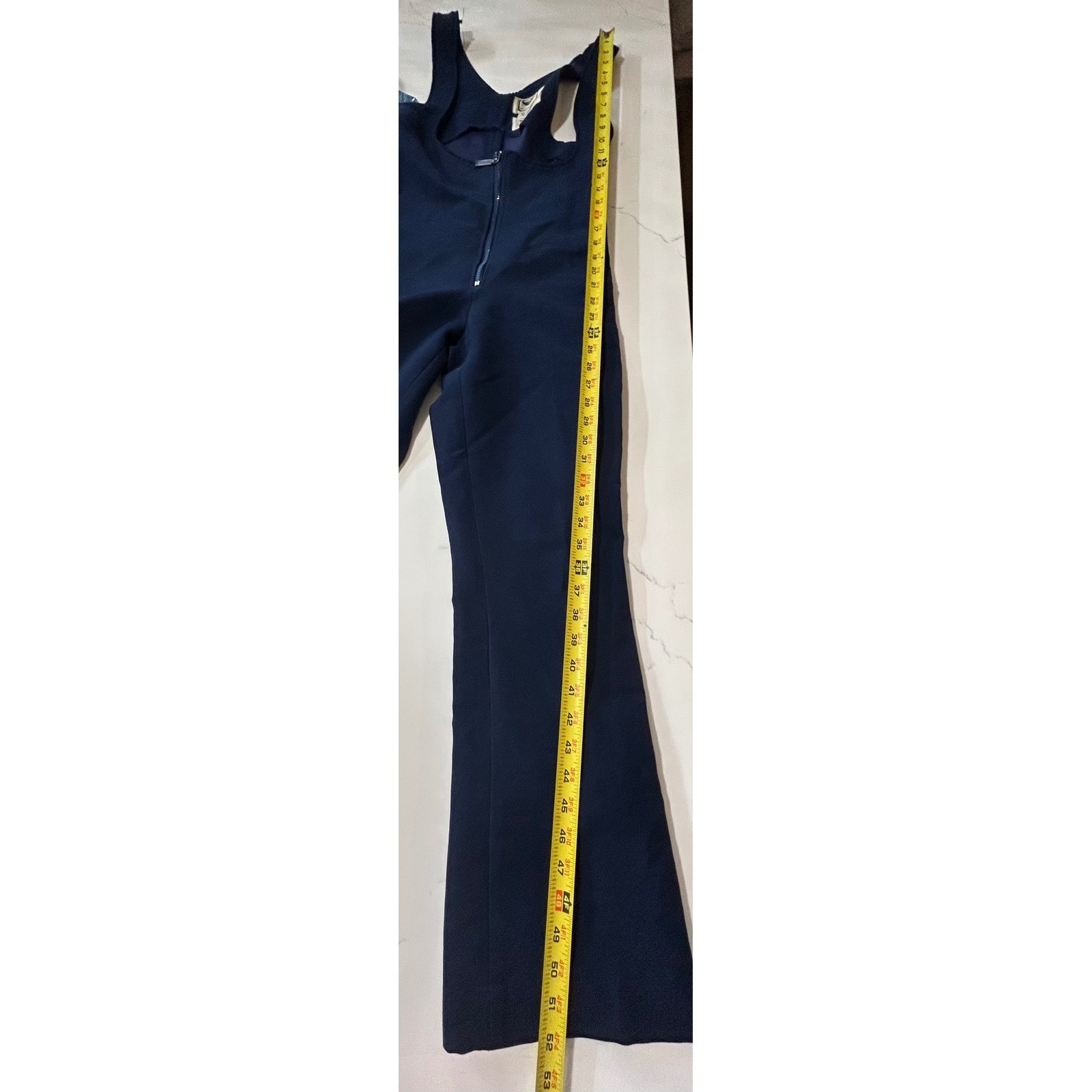 Obermeyer Vintage Navy Blue Wool Blend Ski Bib Jumpsuit Womens Size 10R RN 37037