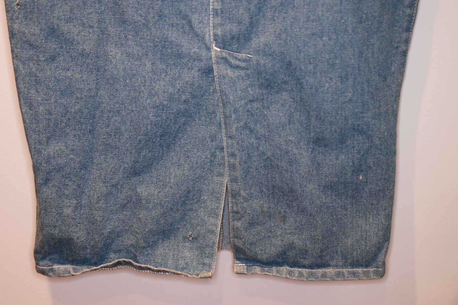 Vintage MUSTANG Midi Maxi Denim Skirt Approx 30 *** Attic Find With Holes Stains