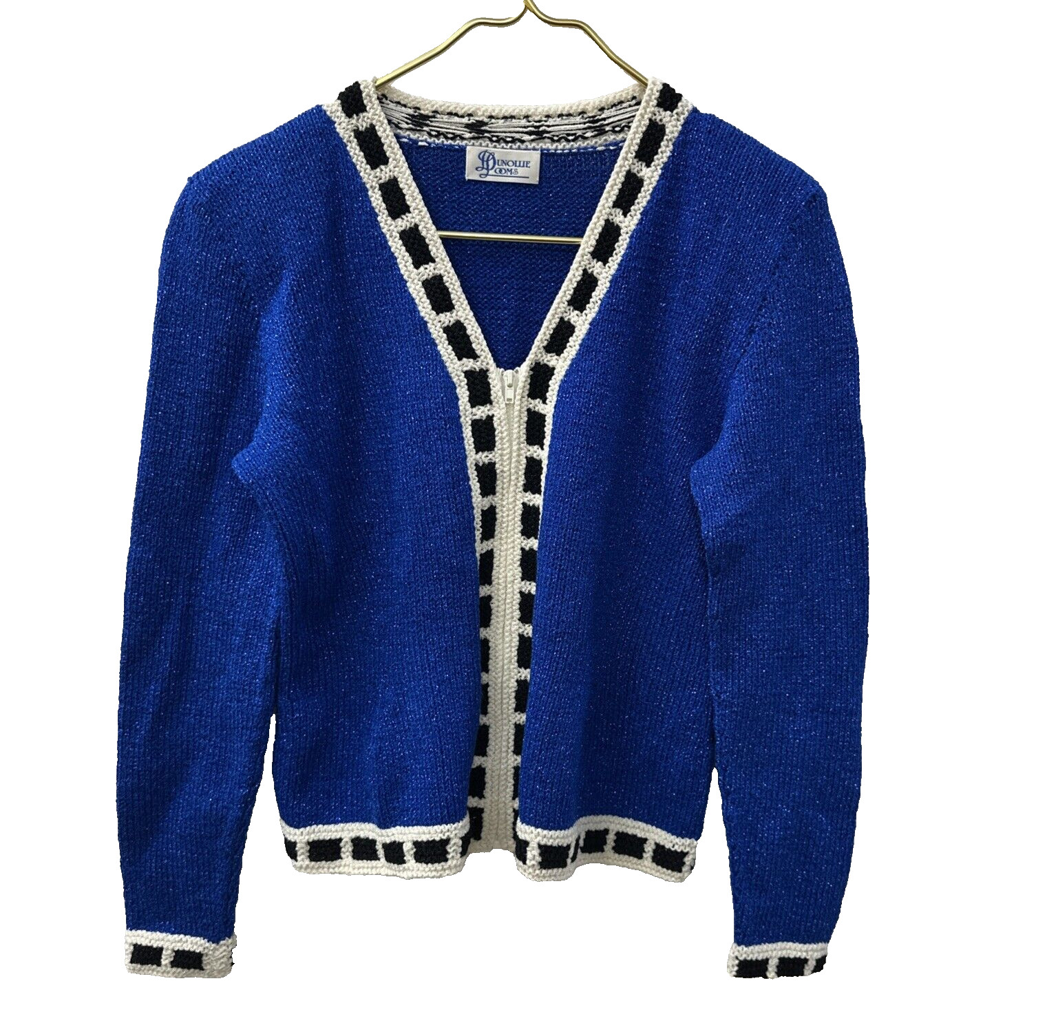 Sparkly Zip up jacket by Dunollie Looms fits size Small Stretch