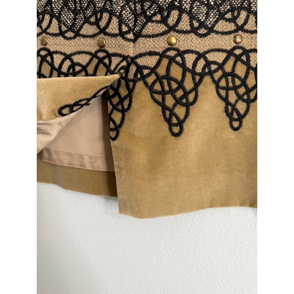 Vintage Carlisle – Silk/Wool/Alpaca Blend Pencil Skirt Microsuede Trim