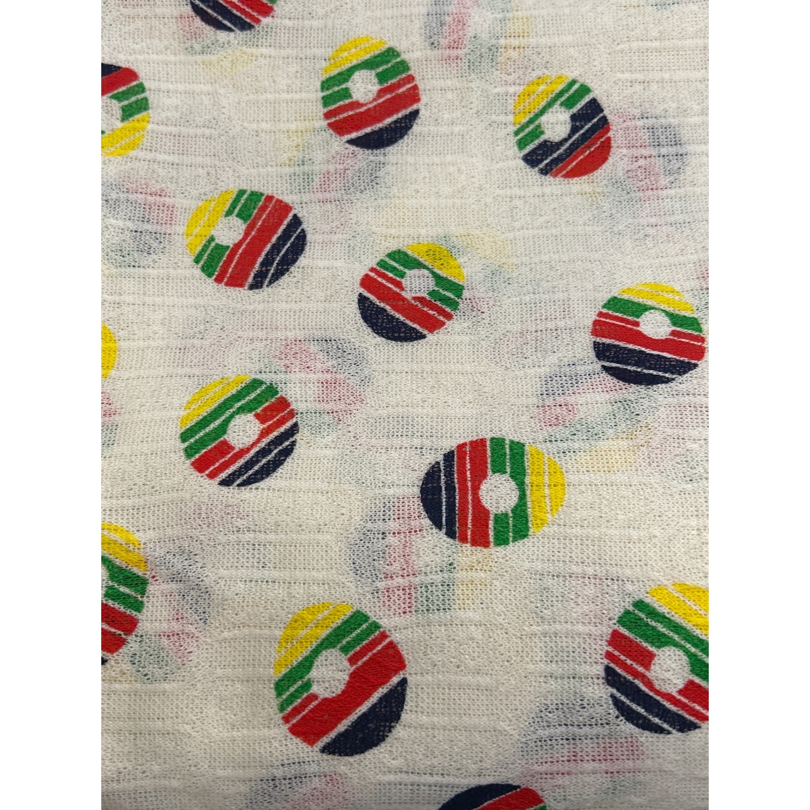 Vintage Unbranded Knit Top Retro Mod Bauhaus Geometric Print Primary Colors