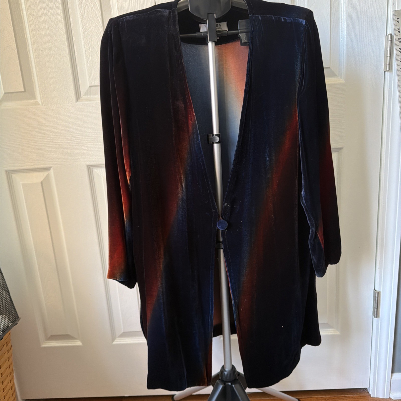 Vintage Yolanda Lorente Hand Painted 100% Silk Jacket/Blazer Size S Art Unique