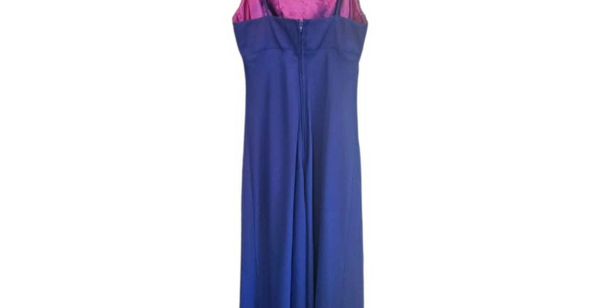 VTG 90s Y2K Morgan & Co Linda Bernell Blue Purple Sequin Maxi Prom Dress Sz 5/6