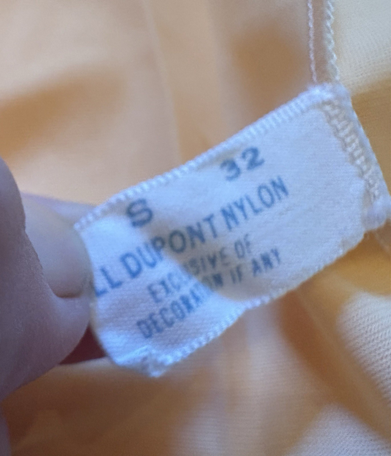 Rare Van Raalte Yellow Nylon Full Slip Lace Trim Size 32 Regular Made in USA