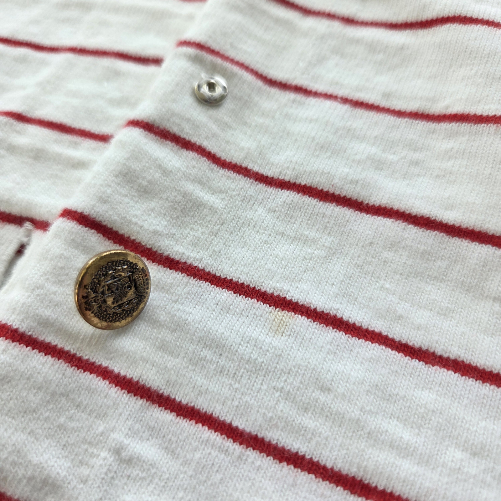Vtg Pringle Of Scotland SET S M Top Skirt Heavy Cotton White Red Stripe Crest